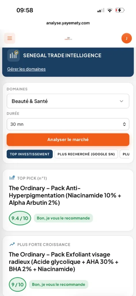 Analyse Yayematy — aperçu mobile